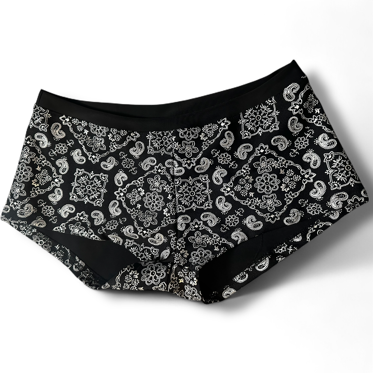 Black and Silver Holographic Pole Shorts
