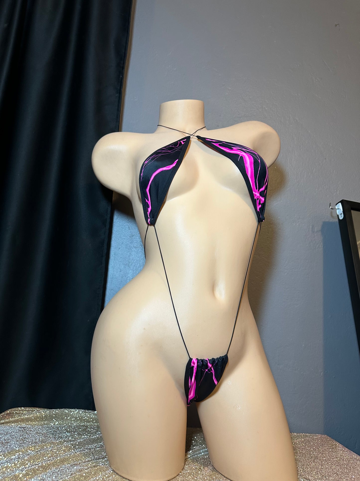 Black and Pink Lightning One Piece