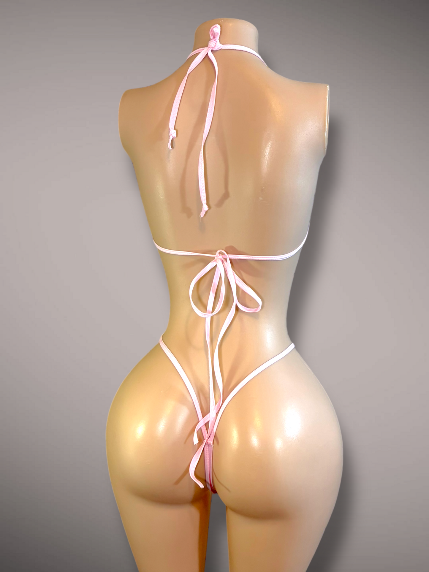 Bubblegum Pink 2 pc Rhinestone Jade Set