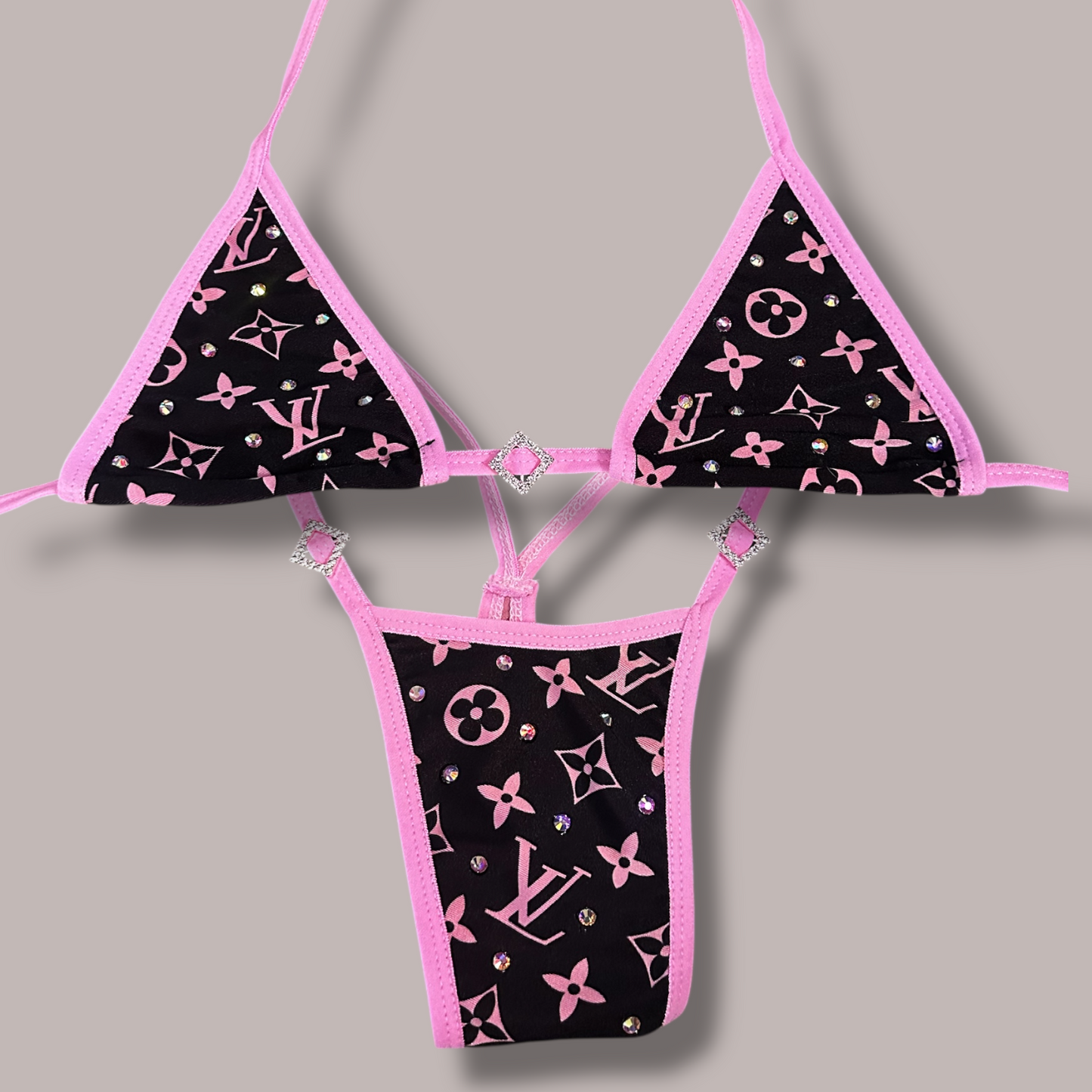 Black and Pink Designer Inspired Bikini
