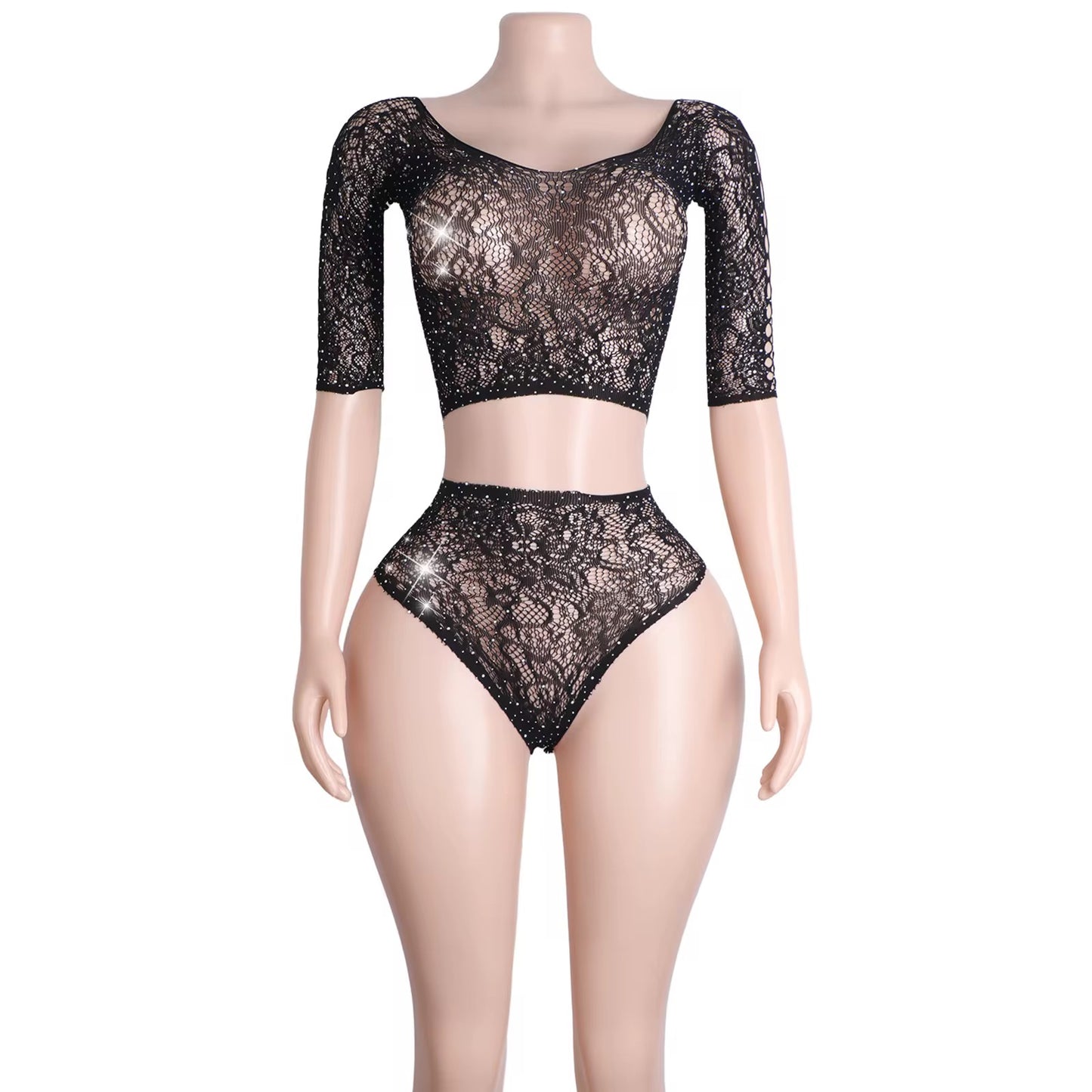 Fishnet Lace Shirt + Thong