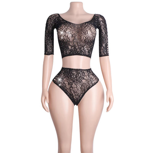 Fishnet Lace Shirt + Thong