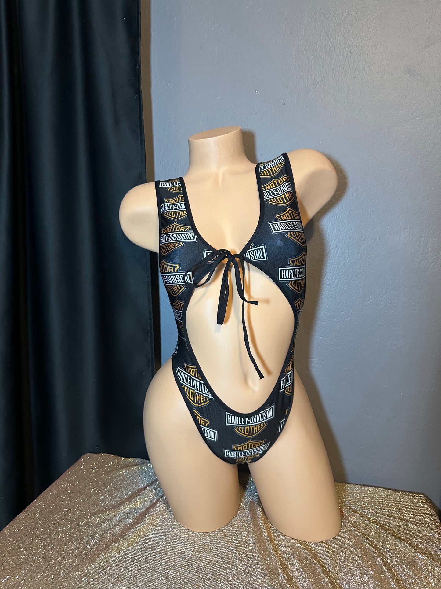 The Gia One Piece, Black Biker Print