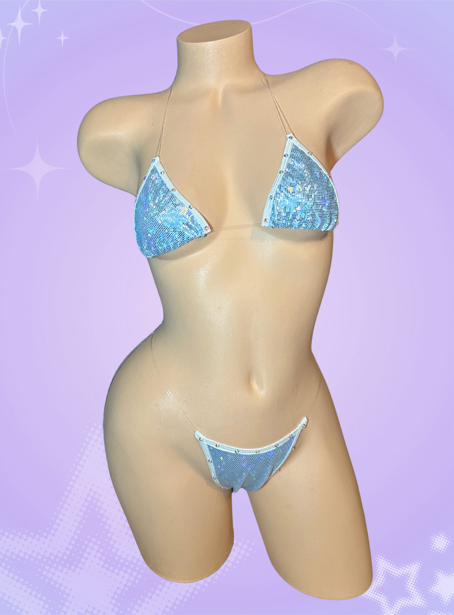 The Vixen, Holo Icy Blue with Clear Straps