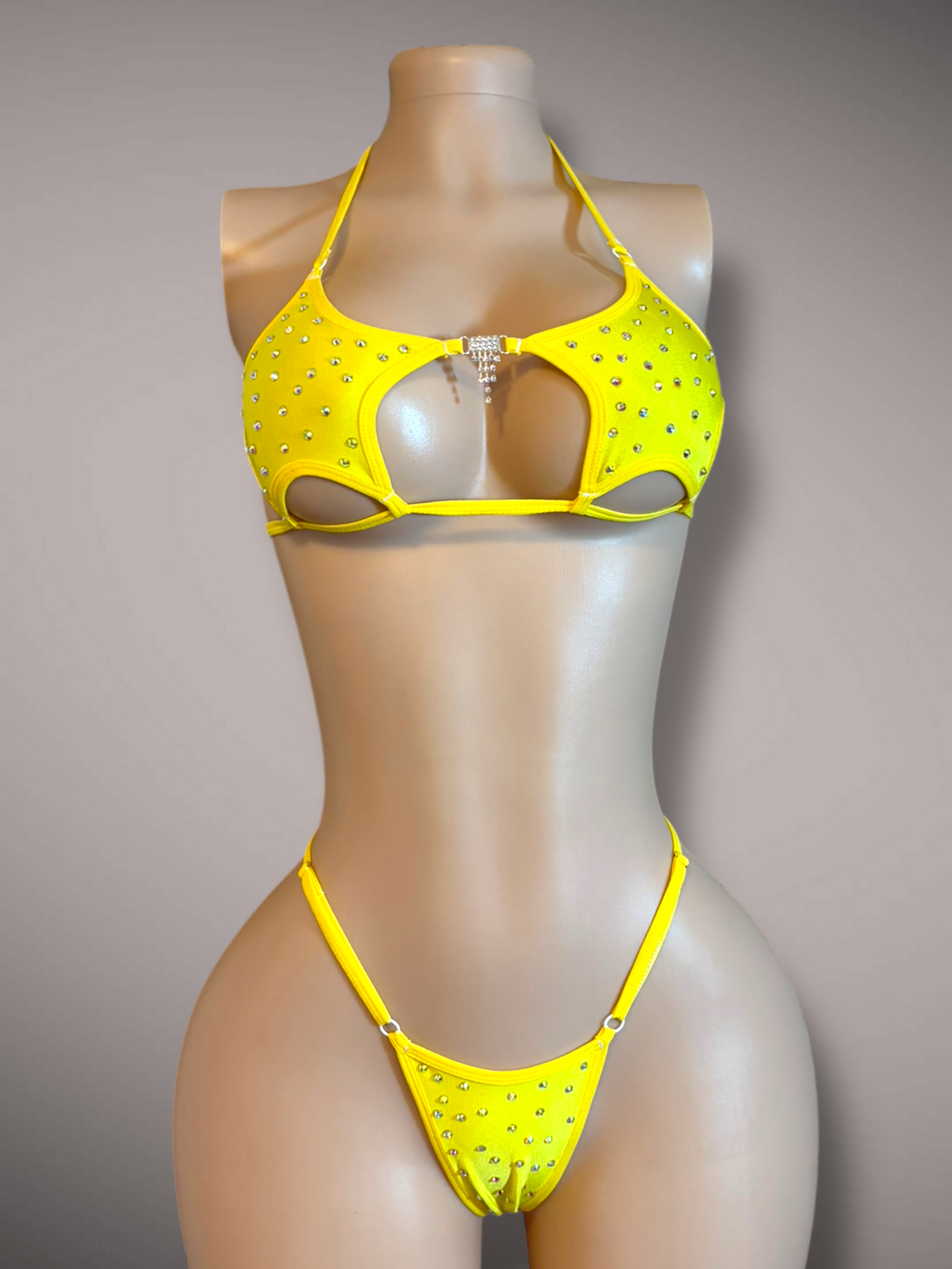 Yellow Rhinestone Star 2 Piece Set