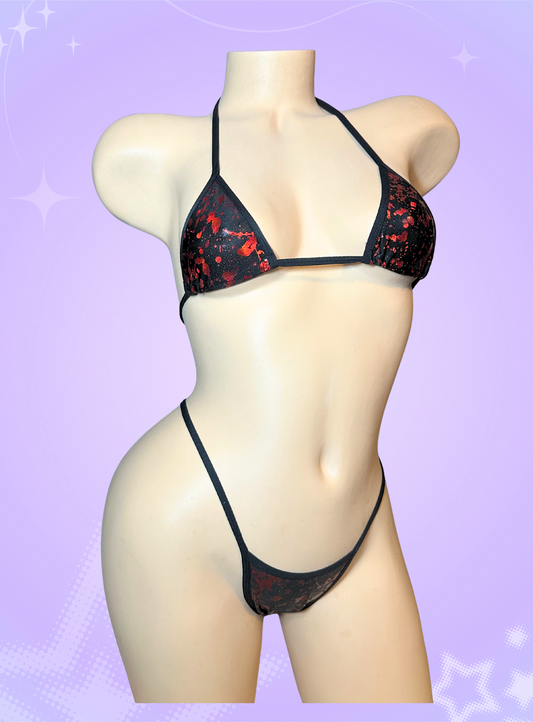 Black and Red Blood Spatter Bikini