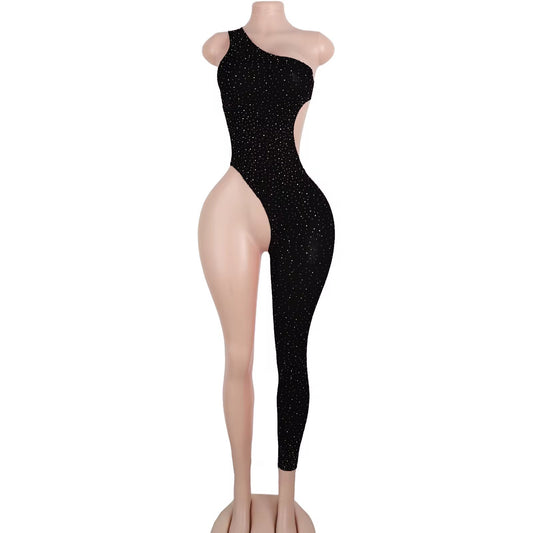 One Leg Fishnet Lace Bodysuit