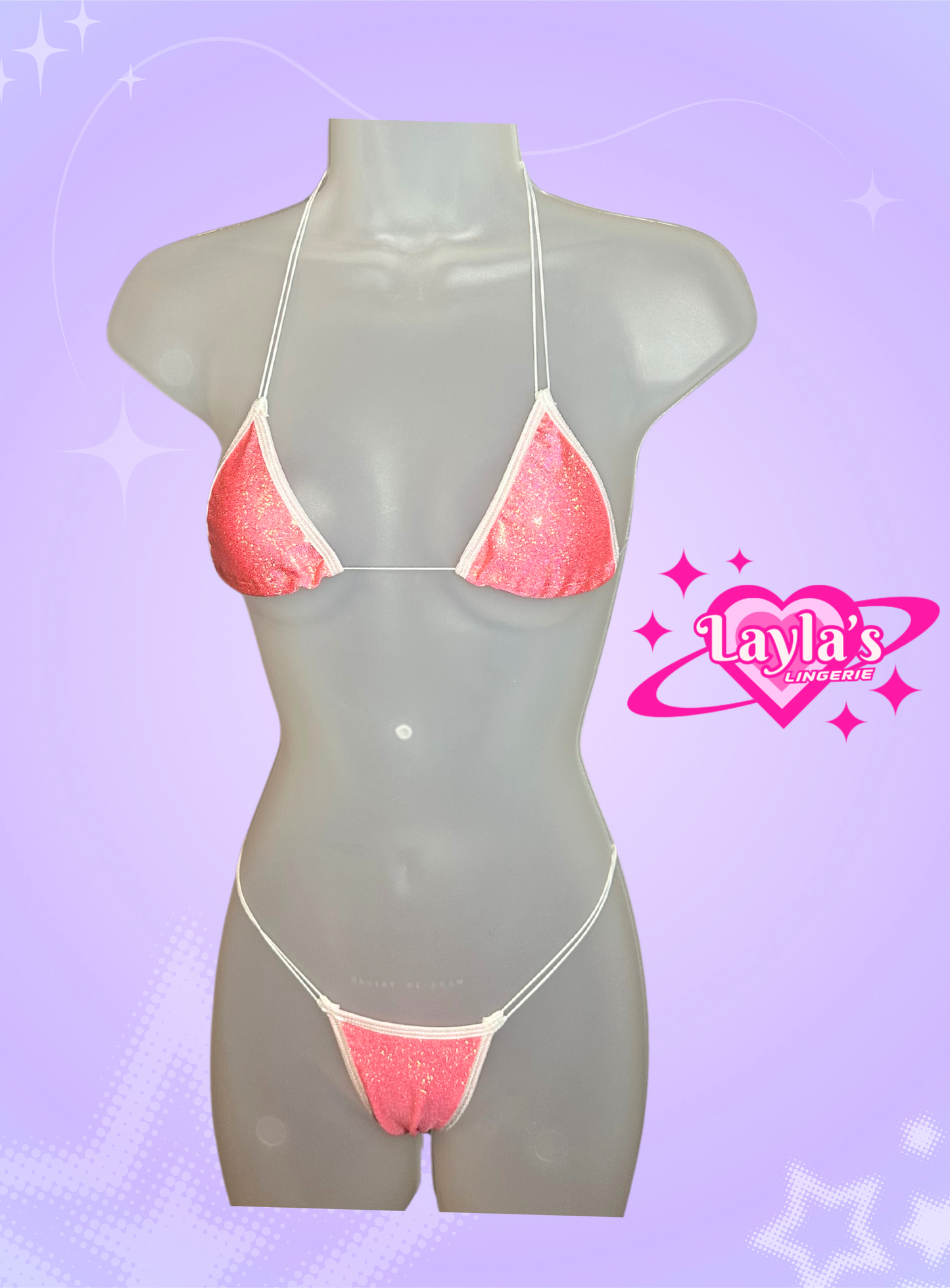 The Vixen Microkini, Metallic Pink + White