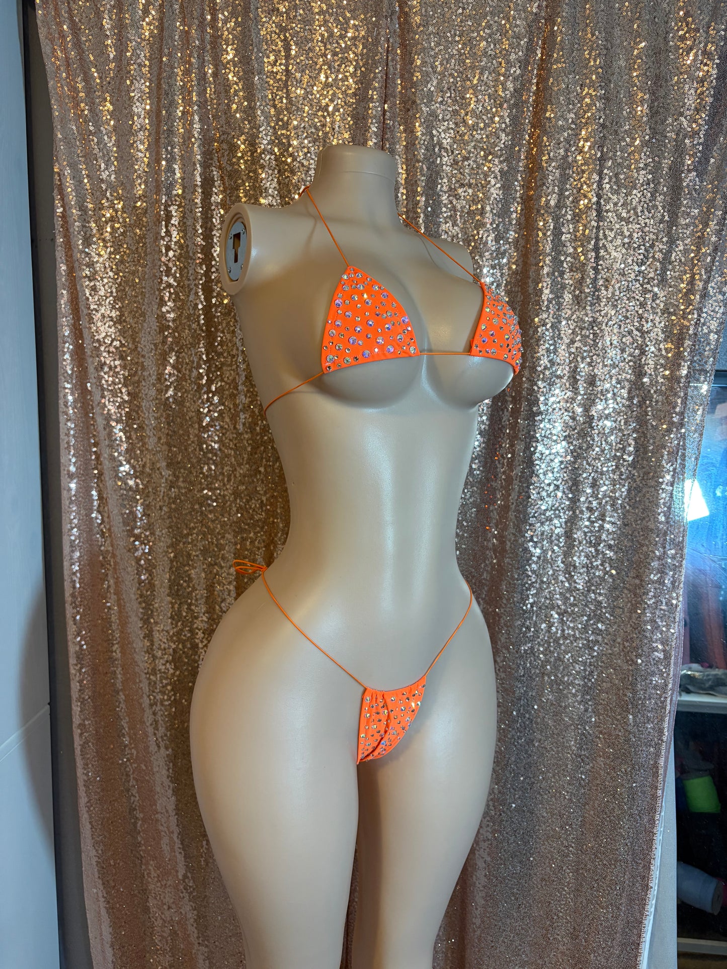 Orange Super Bling Microkini
