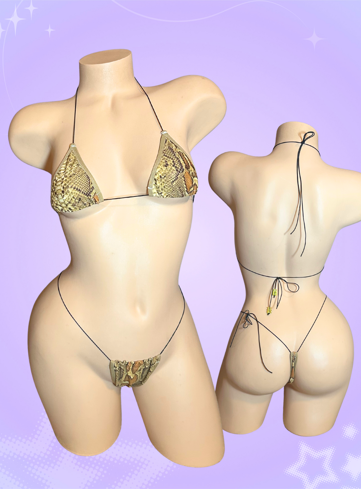 The Nova Microkini, Brown Snakeskin Print