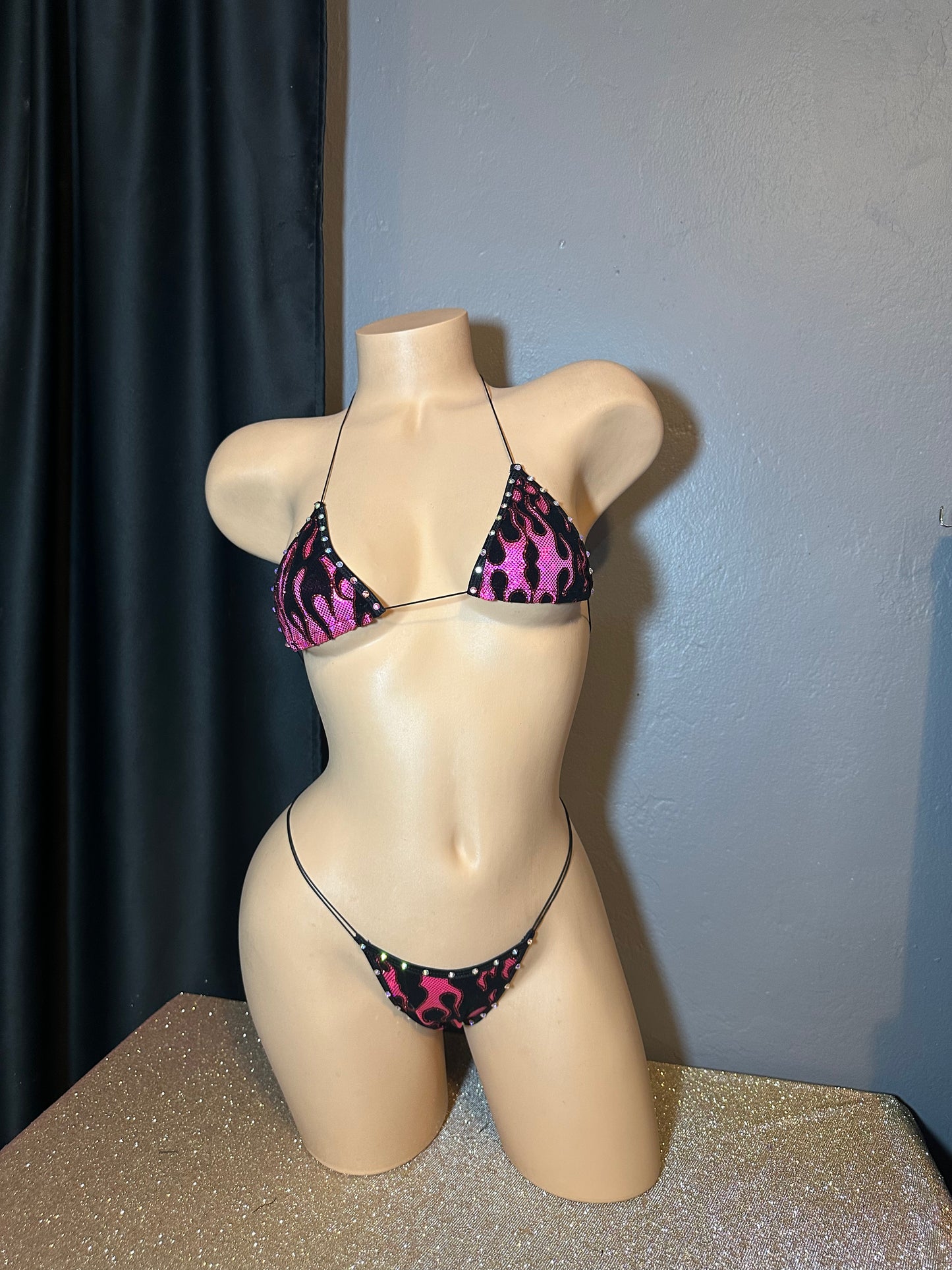 The Vixen Microkini, Pink And Black Flames