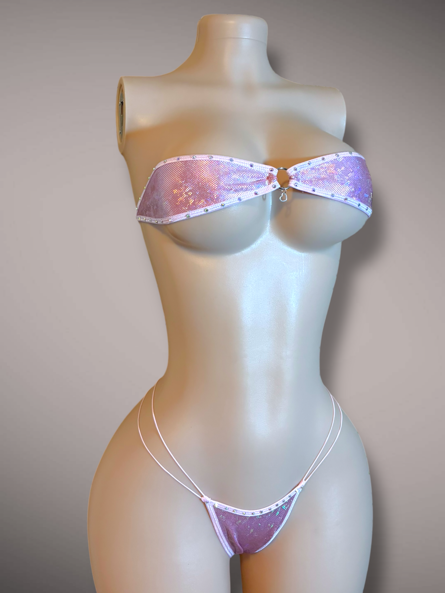 The Gianna, Holographic Pink with Rhinestones