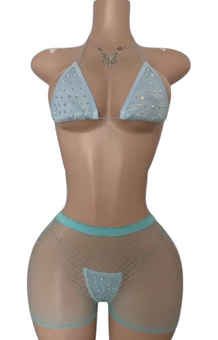 The Madison 3 piece fishnet set