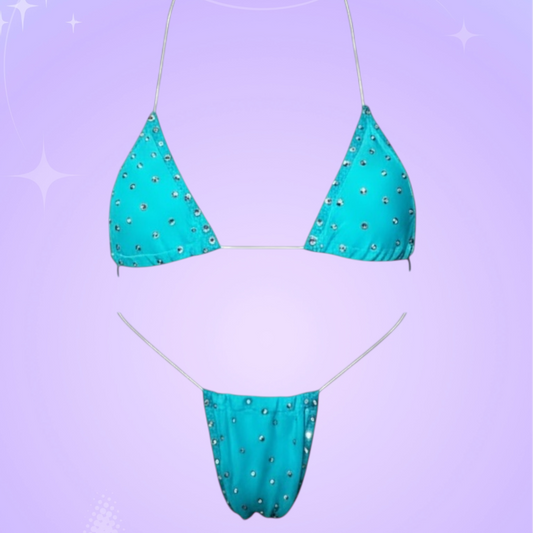 The Nova Microkini, Turquoise with Rhinestones