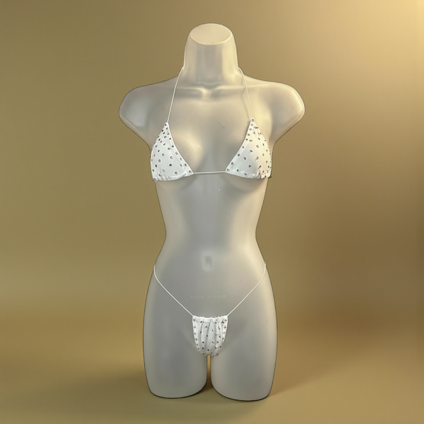 The Nova Microkini, White with Rhinestones