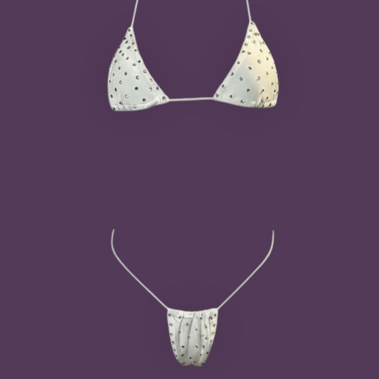 The Nova Microkini, White with Rhinestones