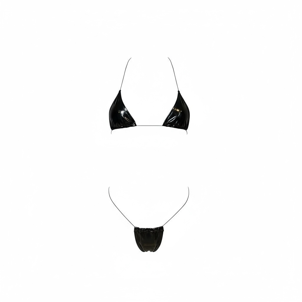 The Nova Microkini, Black faux latex