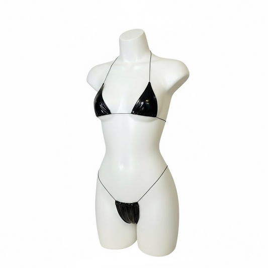 The Nova Microkini, Black faux latex