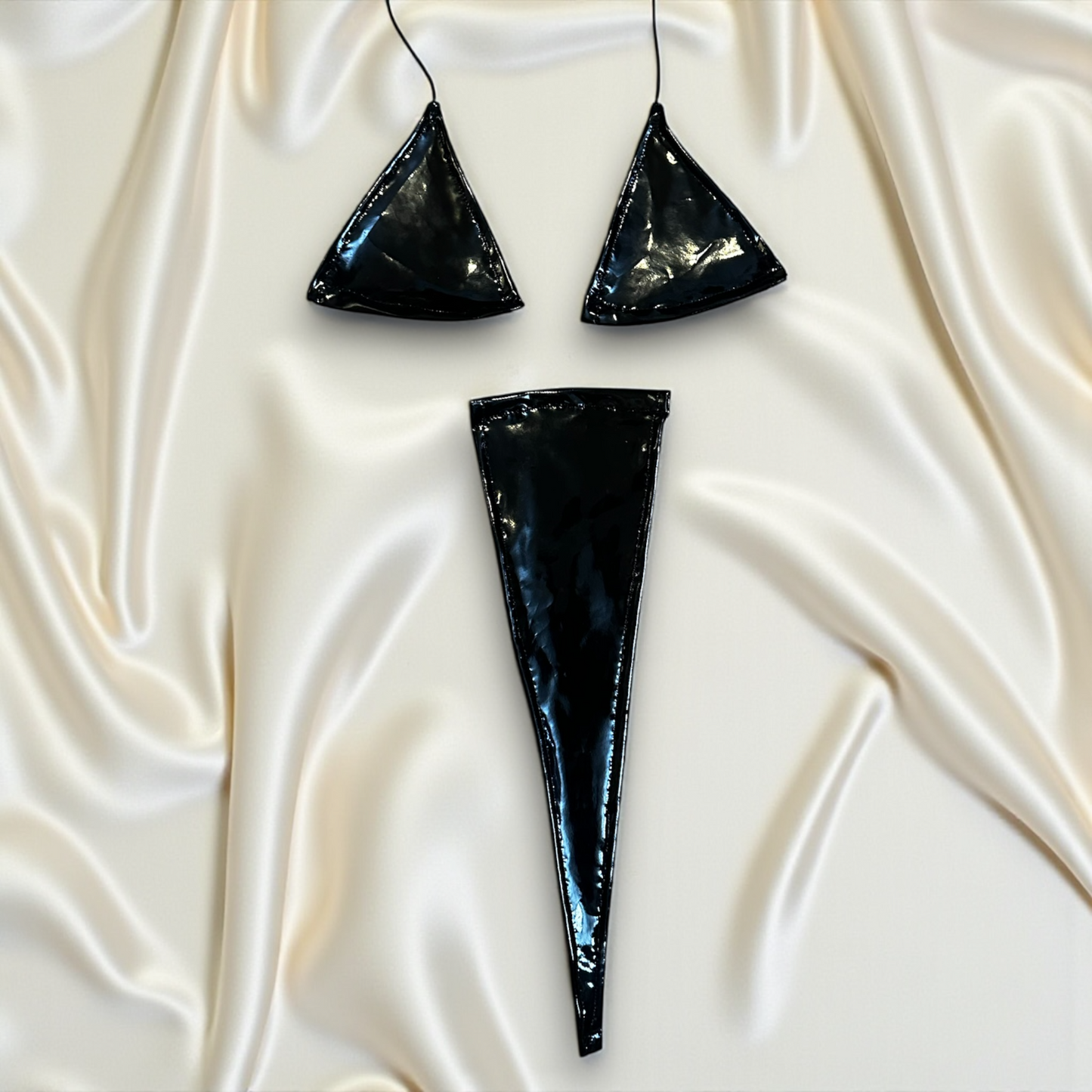 The Nova Microkini, Black faux latex