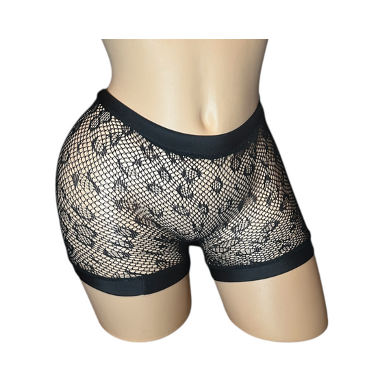Leopard Fishnet Shorts