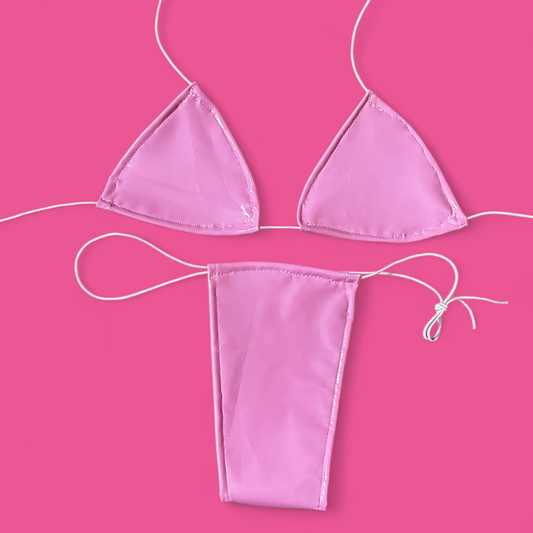 The Nova Microkini, Pink Faux Latex