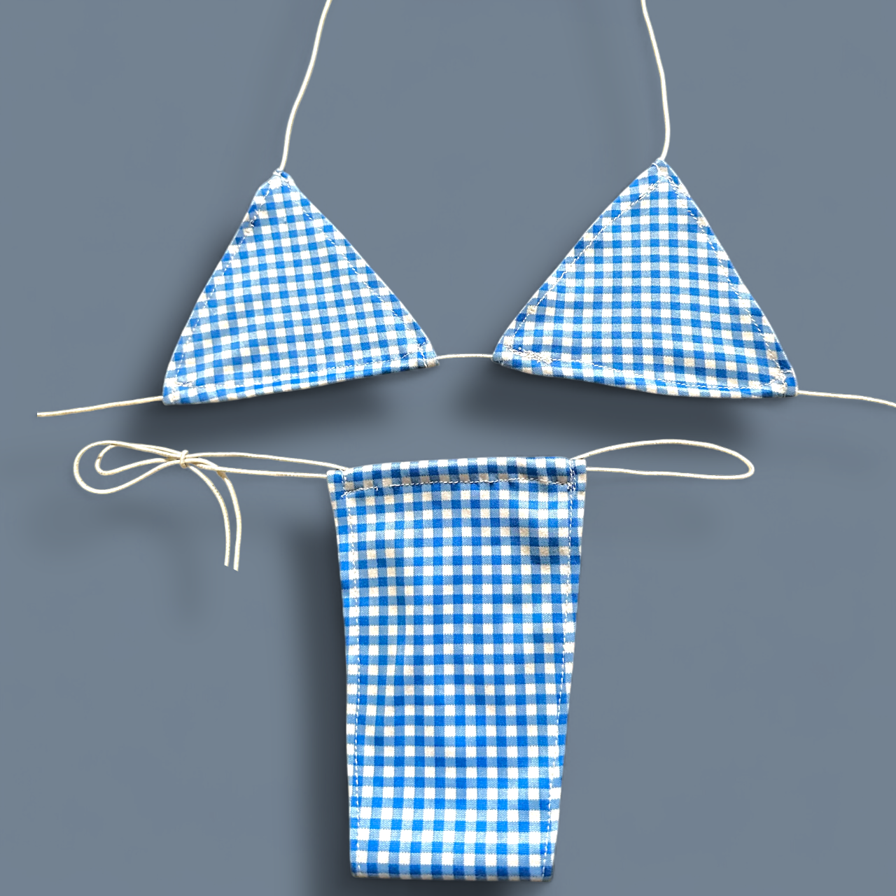 The Nova Microkini, Blue and White Gingham