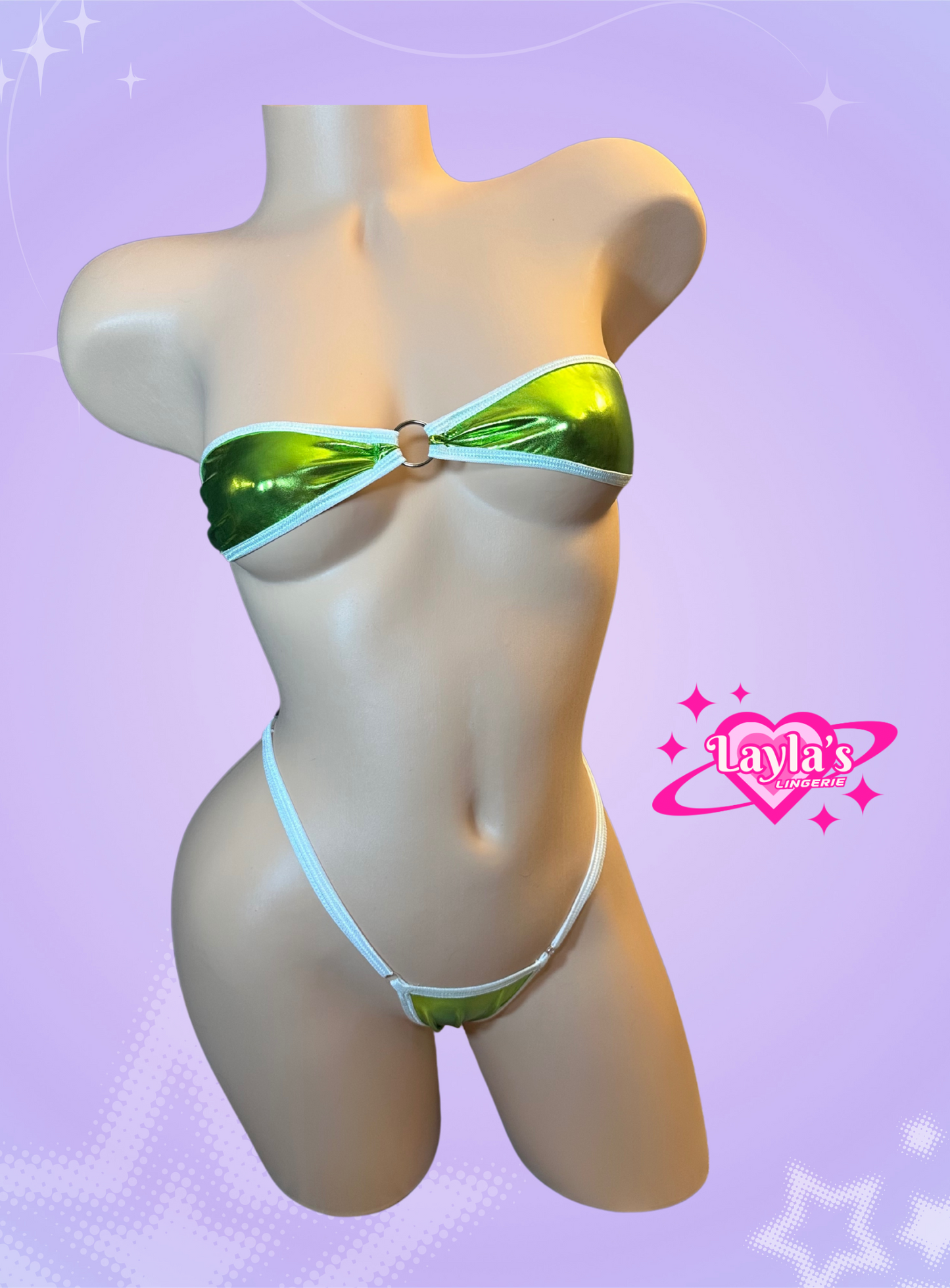 The Gianna Bikini, Metallic Green + Black