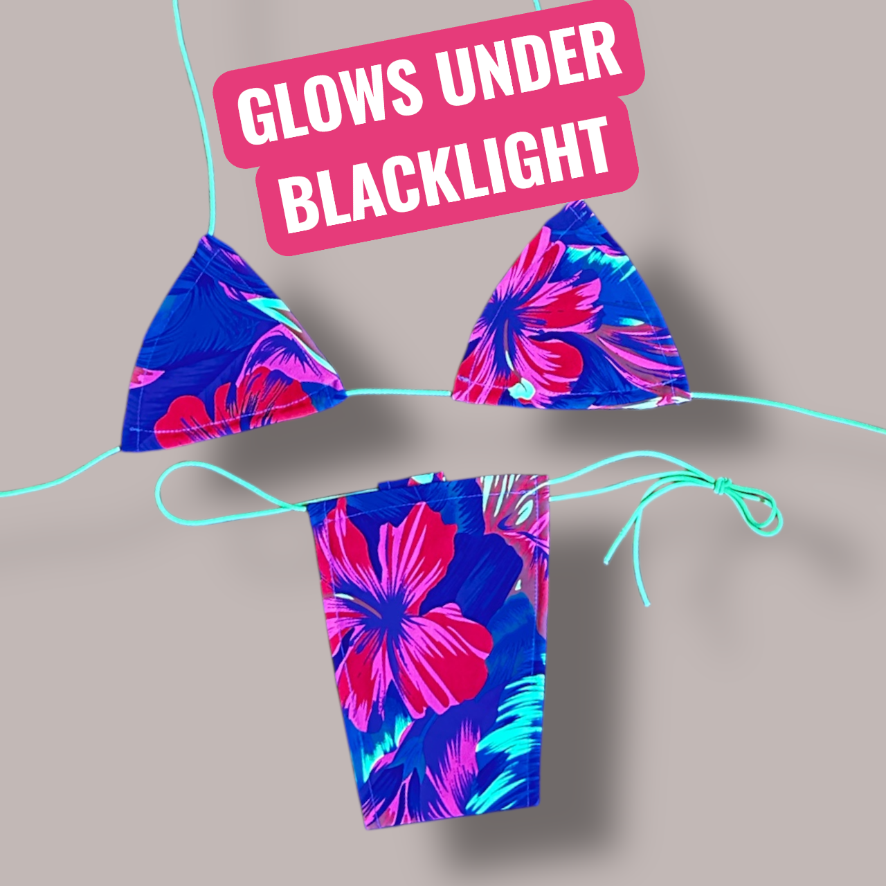 The Nova Microkini, Neon Aloha Print