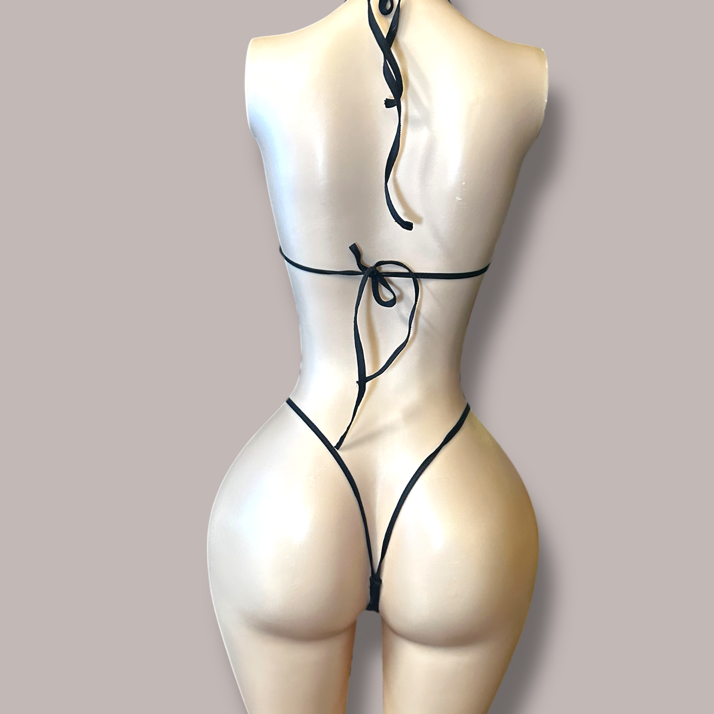 Black Burnout Velvet Tiger Stripe Bikini