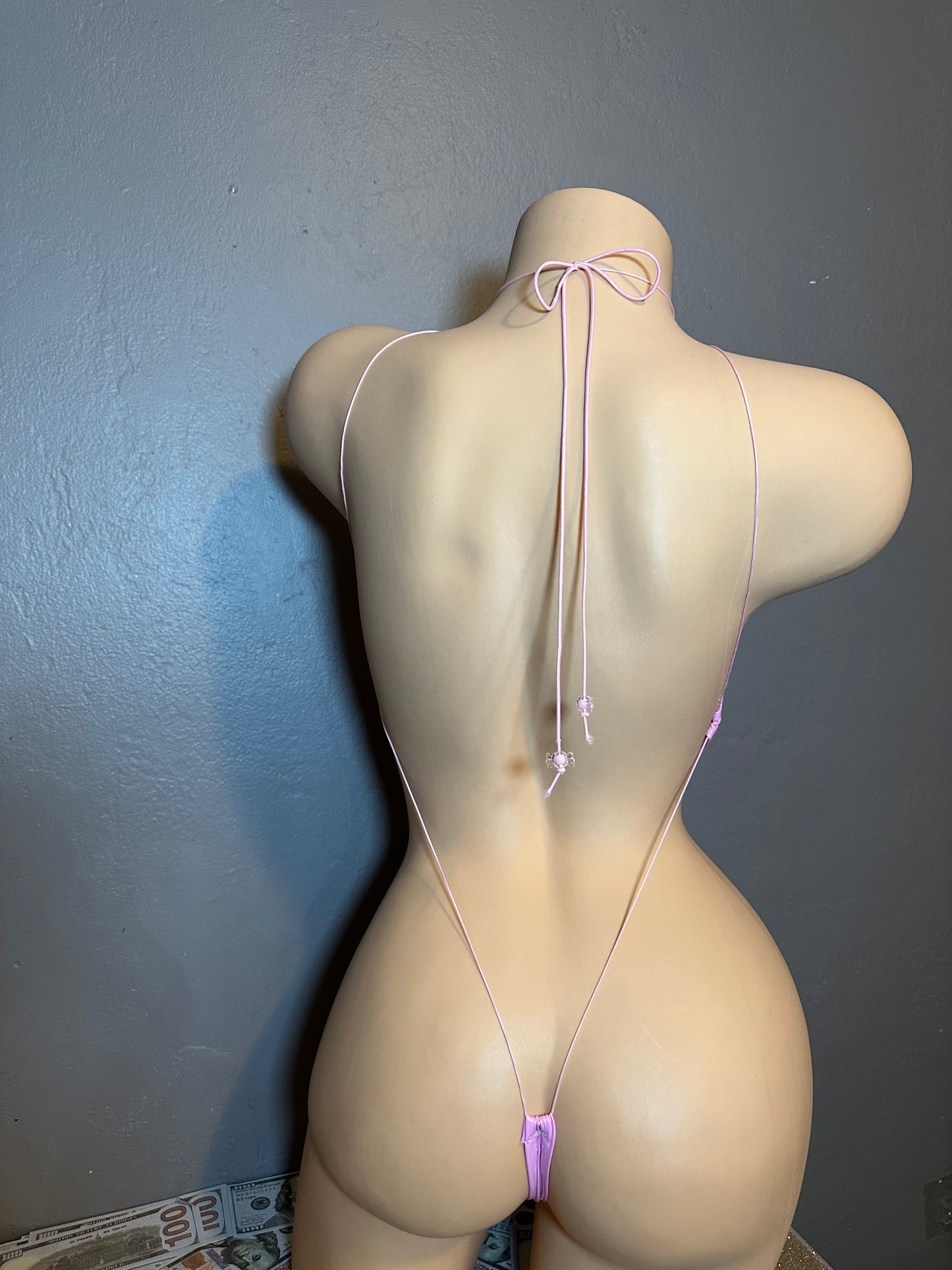 The Charlie One Piece, Pink Faux Latex
