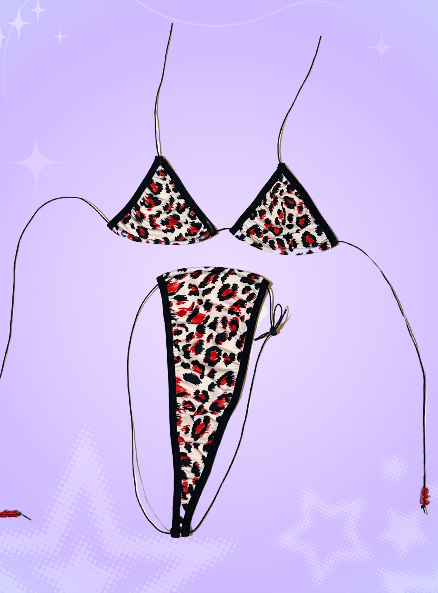The Nova Microkini, Black And Red Leopard Print