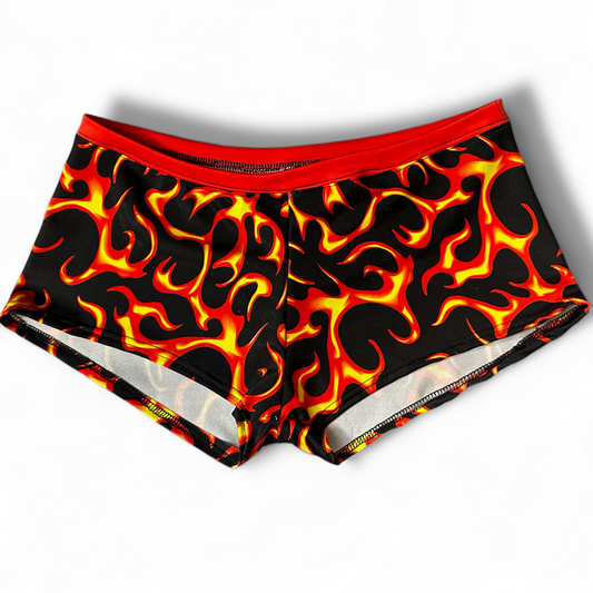 Flame Print Pole Shorts