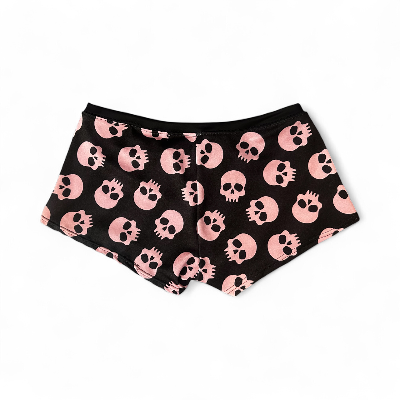 Black + Pink Skull Pole Shorts