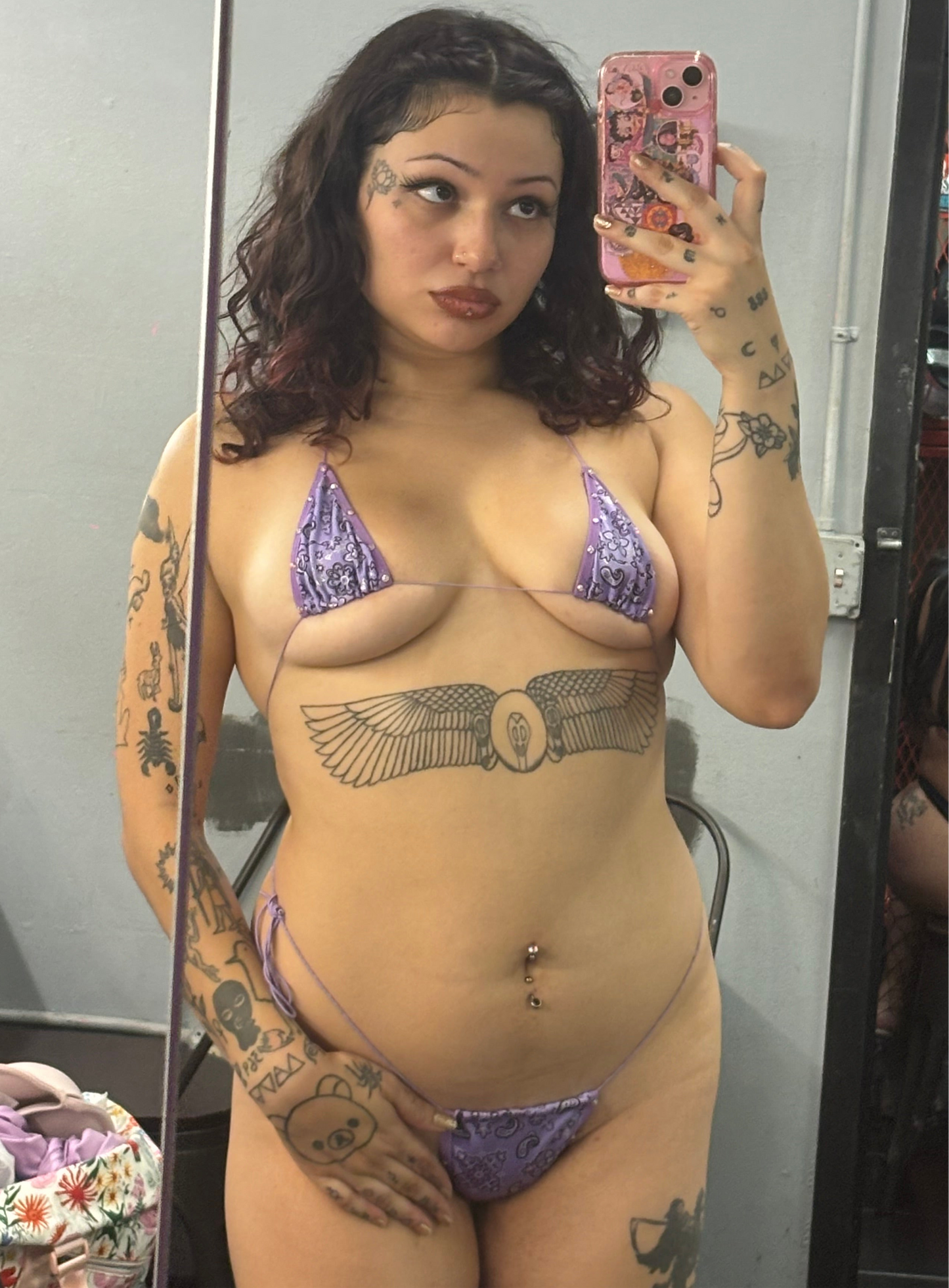 The Nova Microkini, Purple Paisley Print