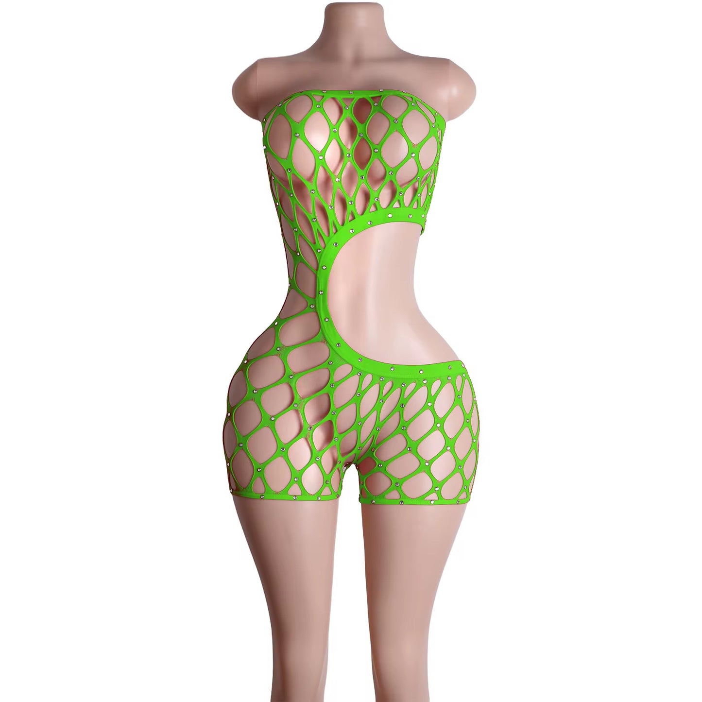 The Cleo Fishnet Cutout Romper
