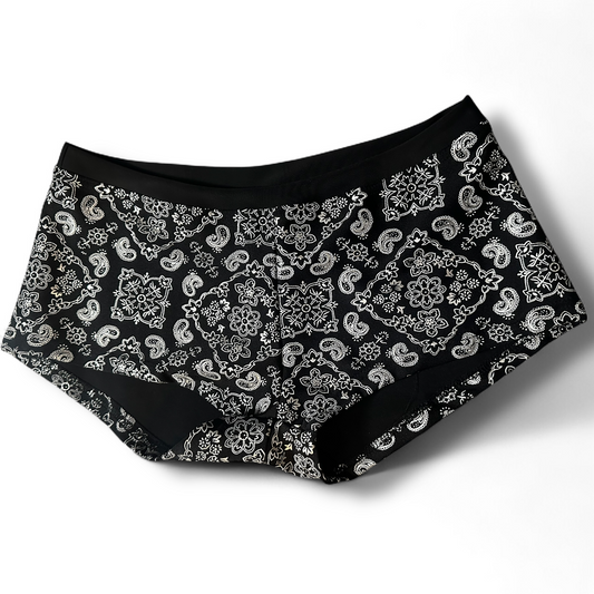 Black and Silver Holographic Pole Shorts