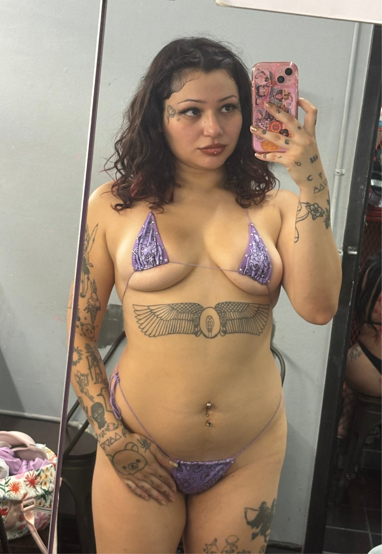 The Nova Microkini, Purple Paisley Print