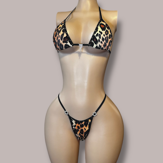 Velvet Cheetah Print Bikini