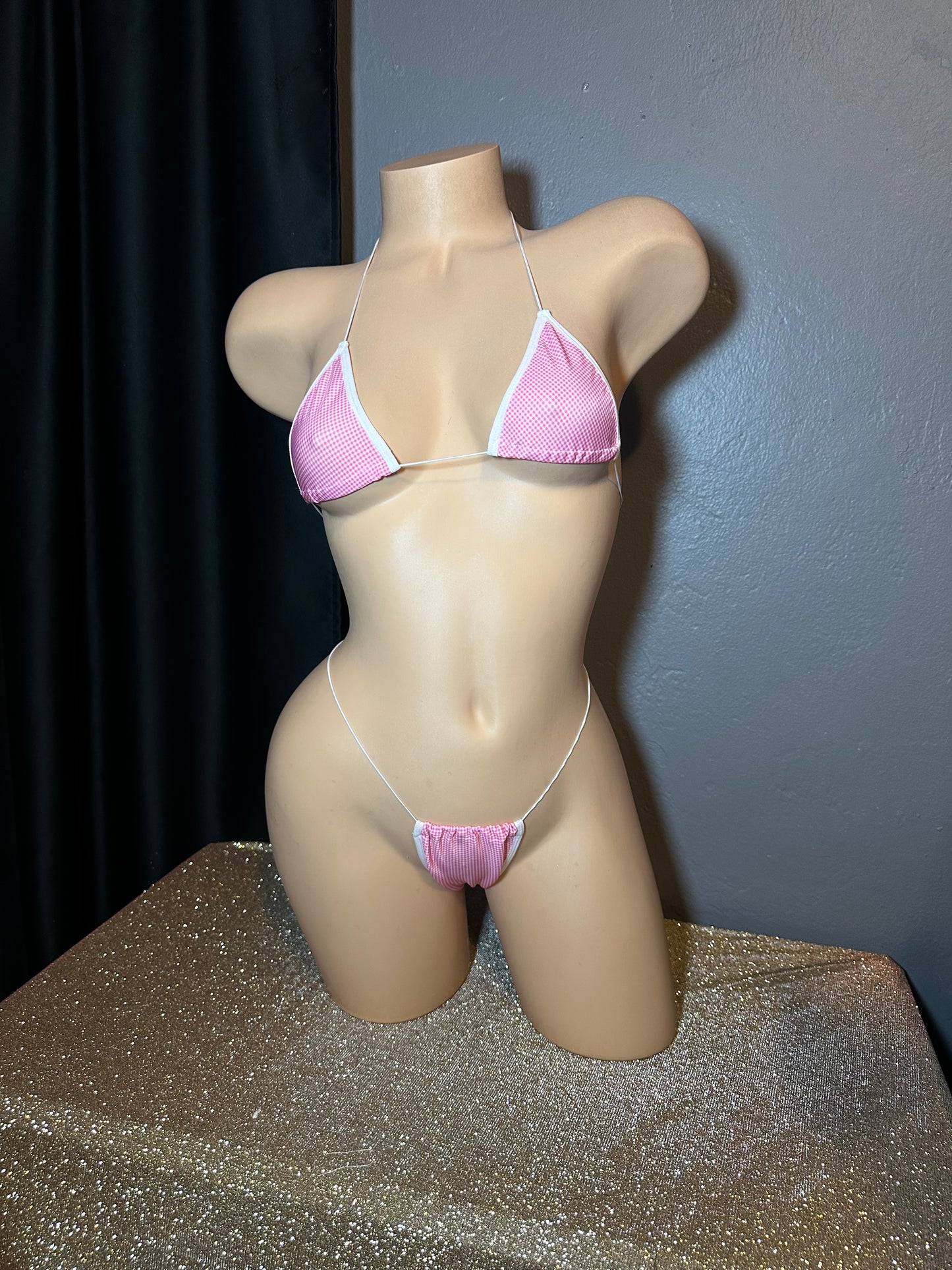 The Nova Microkini, Red + White Gingham