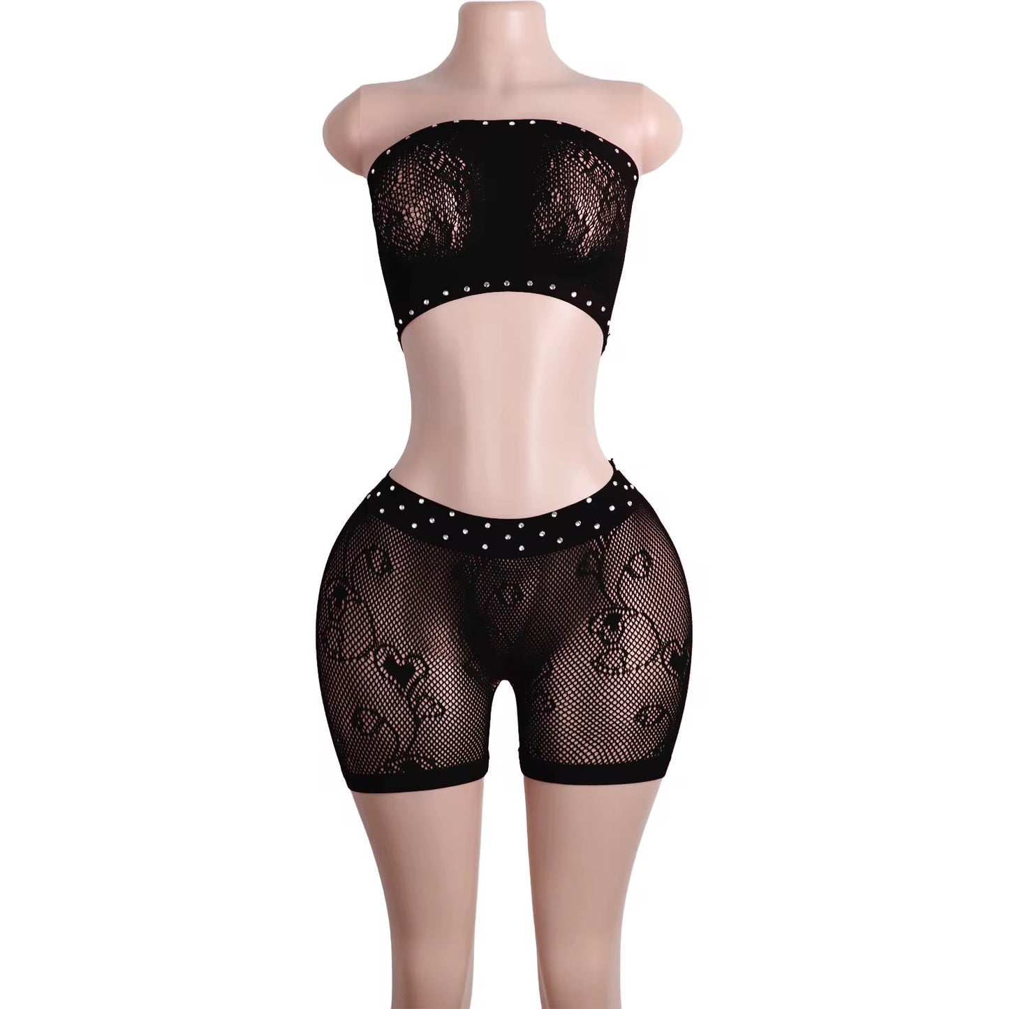 The Stassi Fishnet Shorts & Tube Top