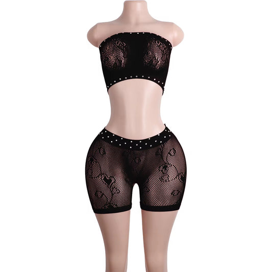 The Stassi Fishnet Shorts & Tube Top
