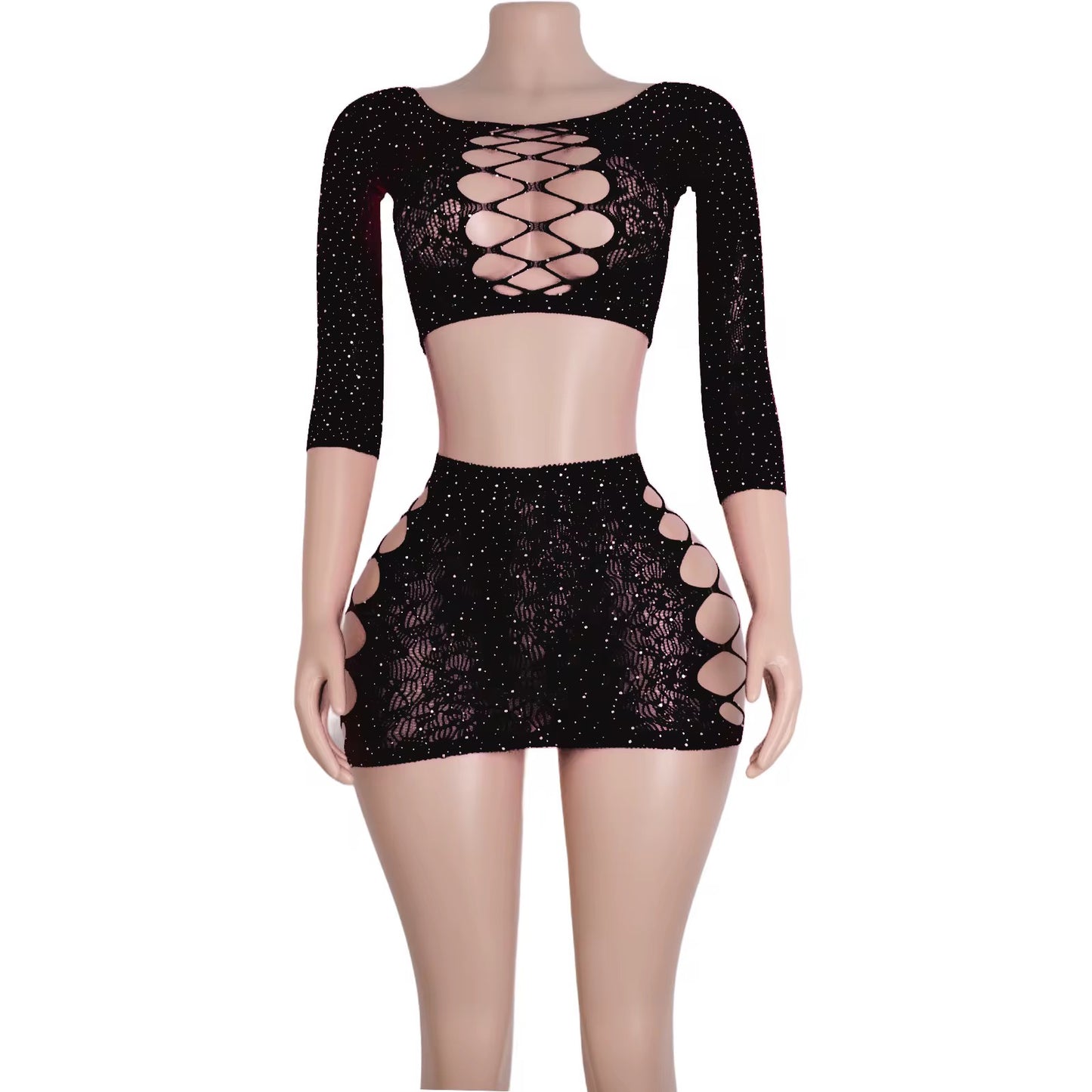 Fishnet 2 pc Skirt Set