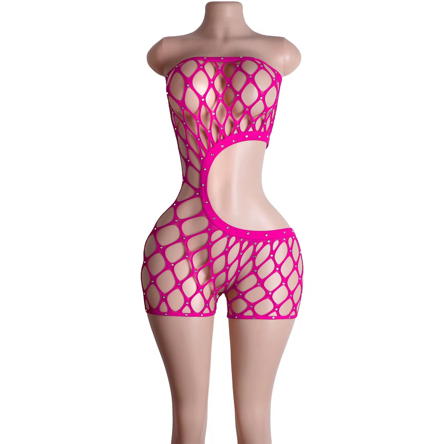 The Cleo Fishnet Cutout Romper