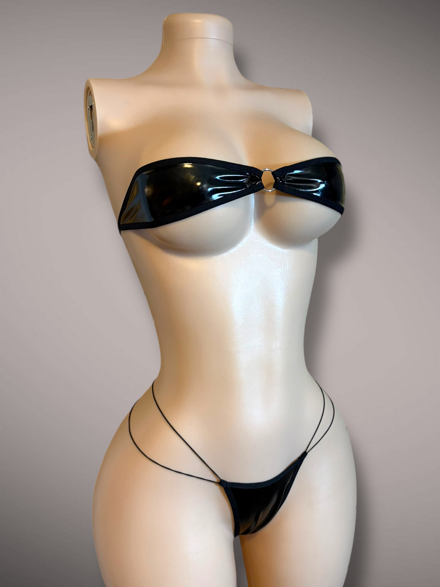 The Gianna, Black Faux Latex