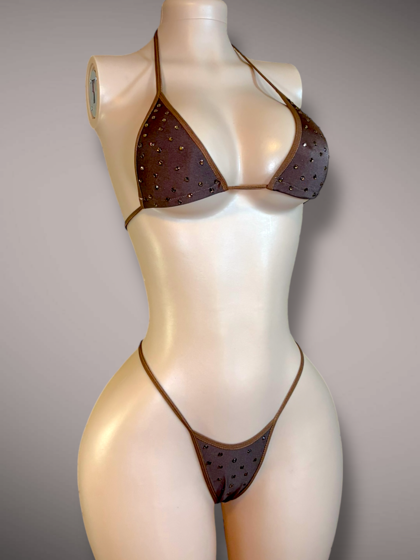 Brown Rhinestone 2 pc Set