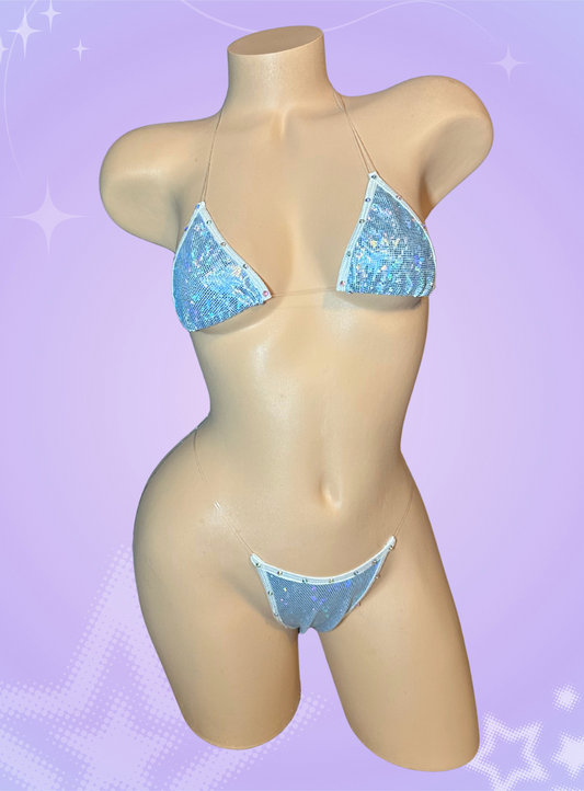 The Vixen, Holo Icy Blue with Clear Straps