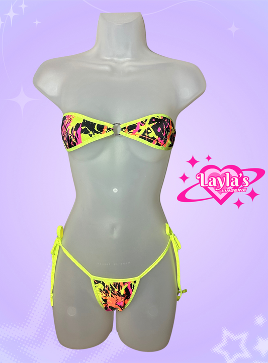 The Gianna Bikini, 80s neon print