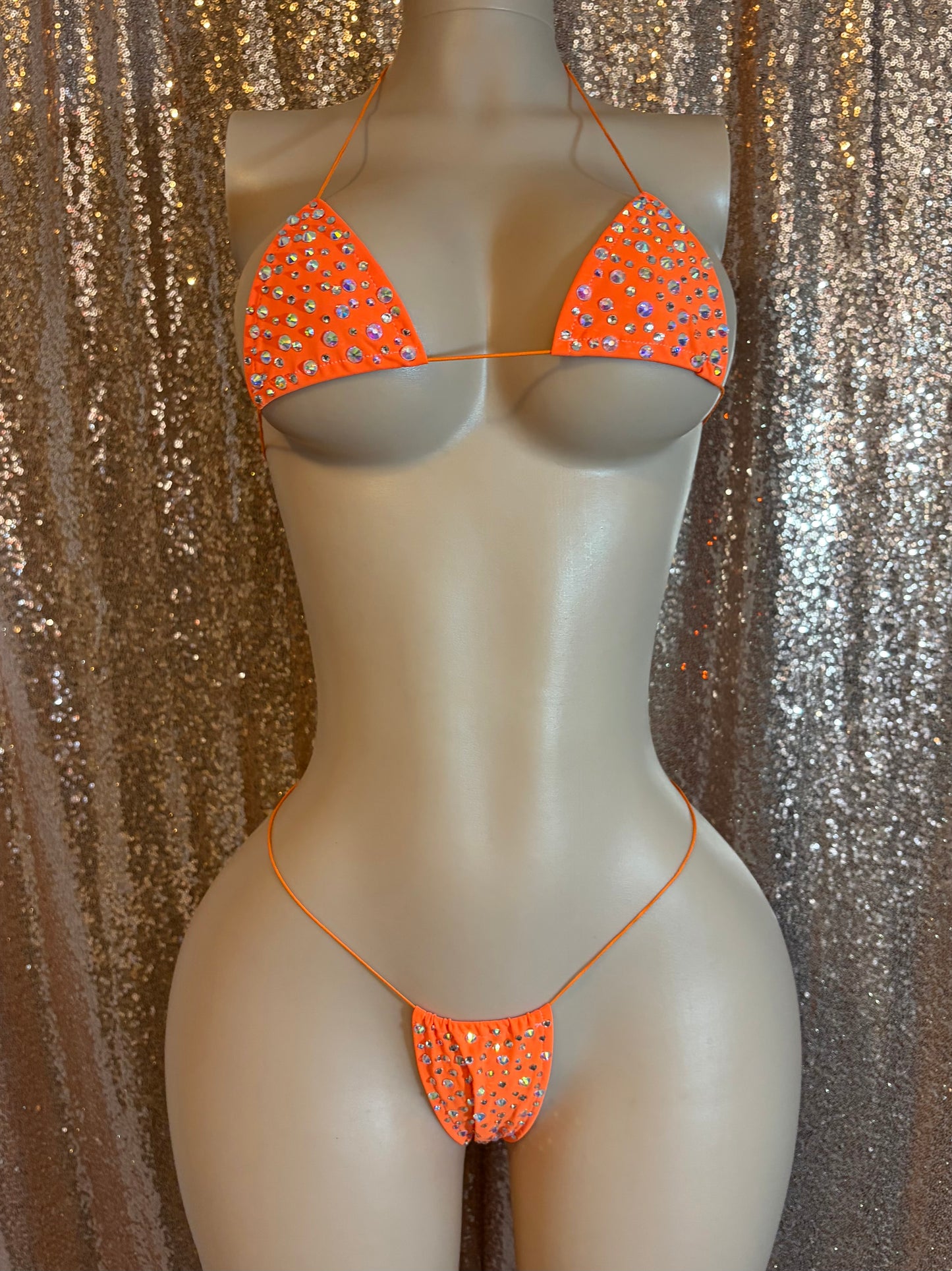 Orange Super Bling Microkini