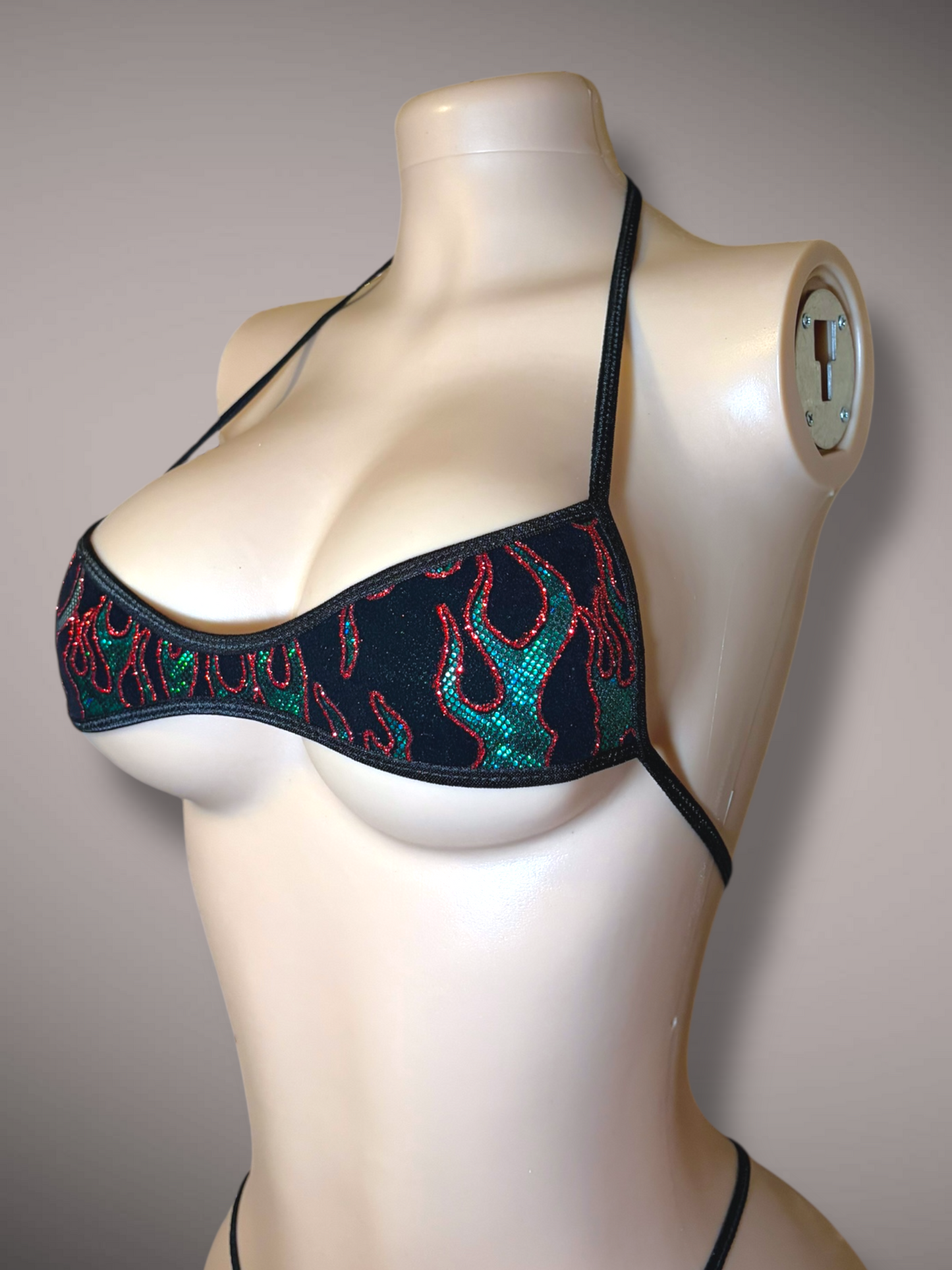 Green and Black Flames Jade Set