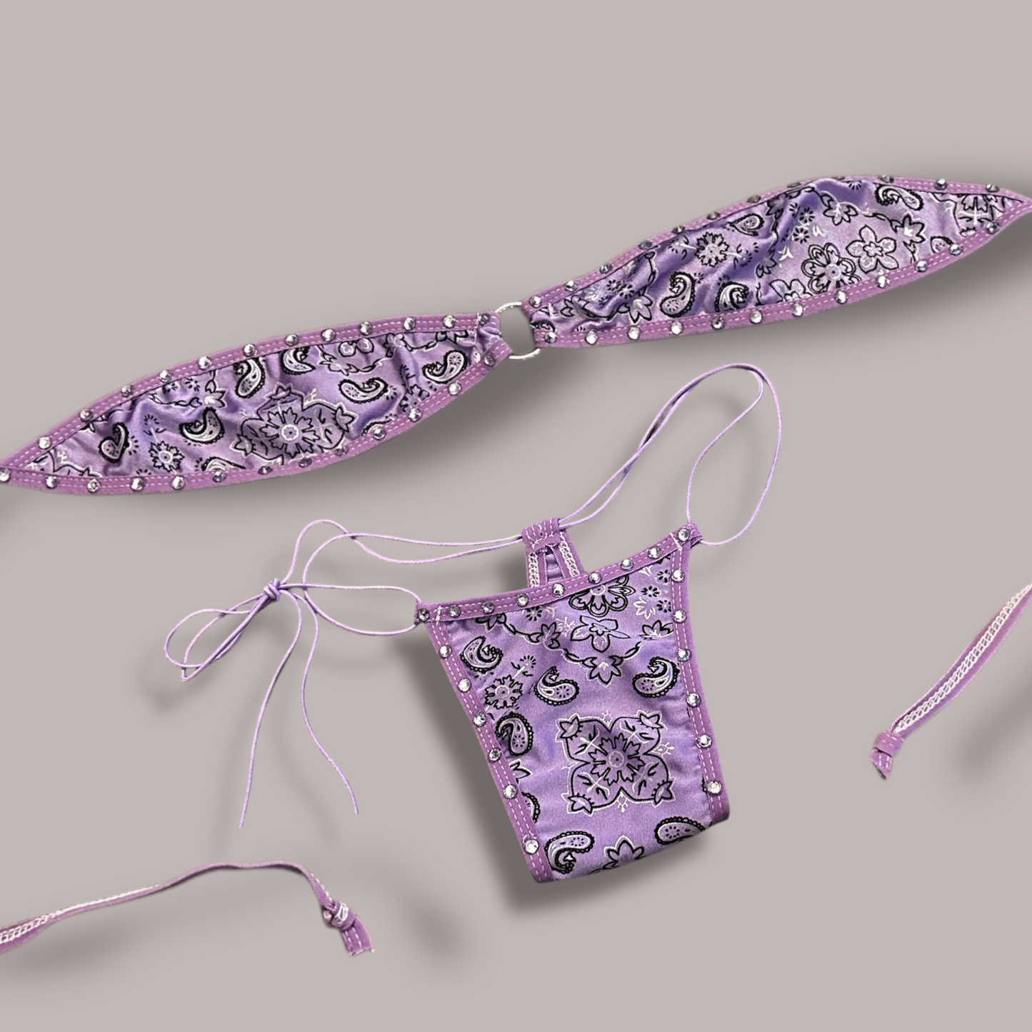 The Gianna, Purple Paisley with Gems